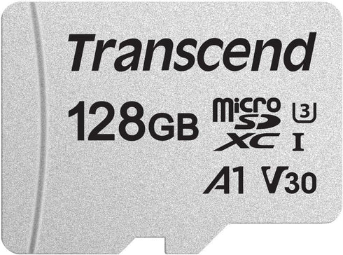 128GB MicroSDXC Class 10 UHS-1 U3 A1 V30 Memory Card - Transcend TS128GUSD300S