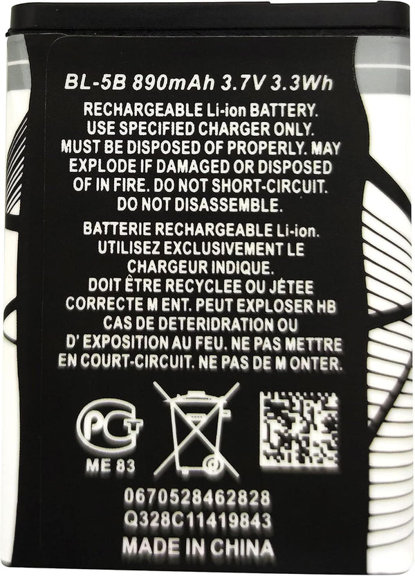 FITHOOD BL-5B Rechargeable Battery Suitable for Household Radio with Current Protection(3.7V 890mAh)