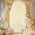 Suppromo 6ft Beige Arch Cover with Lights Beige Spandex Wedding Arch Backdrop Cover for Bridal Shower Birthday Party