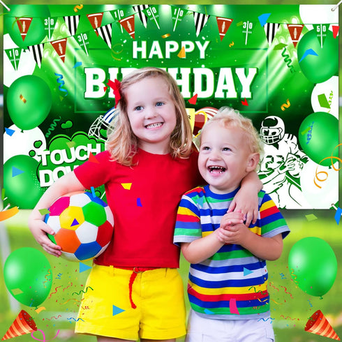 Football Birthday Party Decorations, Super Game Backdrop Banner for Football Bowl Theme Party Supplies