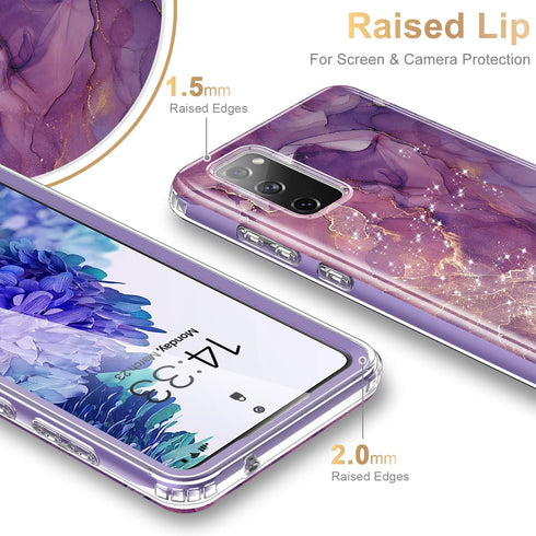 Esdot Samsung Galaxy S20 FE Case, Built-in Screen Protector with Fashionable Designs for Women, Protective Phone Case