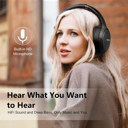 RUNOLIM Wireless Over Ear Headphones with Hybrid Active Noise Cancelling, 70H Playtime, HiFi Audio, Deep Bass, Foldable.