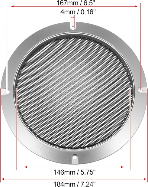 X AUTOHAUX 6.5" Speaker Grille Cover, Mesh Trim Round Subwoofer Grille Horn Protective Guard for Car