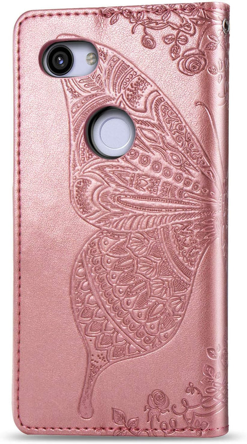 Wallet Flip Case for Xiaomi Redmi 9A, PU Leather, Diamond Butterfly 5, Magnetic Card Slots, Cash Wallet/Purse, Wrist