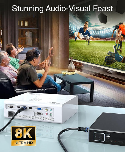 8K 3 (8K 60Hz, 4K 120Hz, 48Gbps HDR10+, 8K 3D, 2.3) PS5, BlueRigger HDMI Cable FT - HDMI Cord, High Speed HDMI Cable