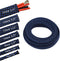 30ft PET Expandable Wire Cable Sleeve (1/4", Blue & Black)
