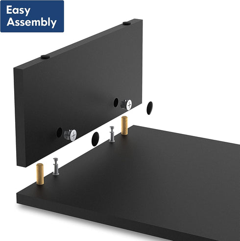 FITUEYES Dual Monitor Stand - 3 Shelf Computer Monitor Riser, Adjustable Wood Desktop Stand for Office Supplies, Medium