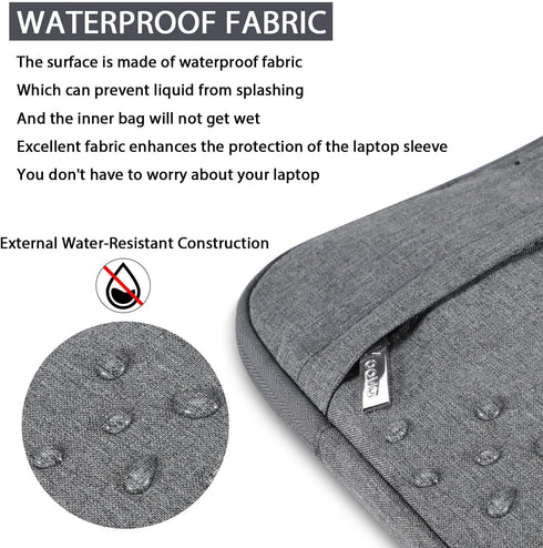 V Voova Waterproof Laptop Bag 13-14 inch with Shoulder Strap & Handle, Slim Briefcase Sleeve Compatible with 13-14”