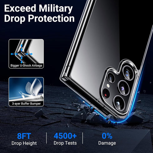 Red2Fire Samsung Galaxy S24 Ultra Case - Full Body Protection, 2 Screen & Lens Protectors, Crystal Clear, Anti-Scratch,