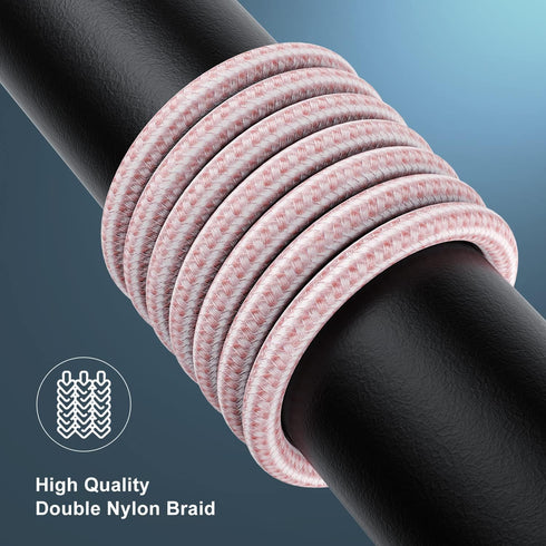 Essri for Phone Charger Cord 10 FT 3Pack, USB to Lightning Cable 10 Feet, Long Charging Cable for iPhone 14/13/12 - Pink