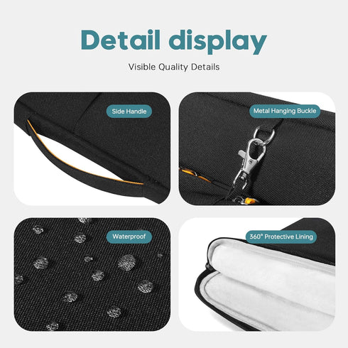 Omnpak MacBook Air Case Sleeve for 13.6 Inch, Compatible with M3/M2/M1, Recycled PET with Handle and Accessory Pocket