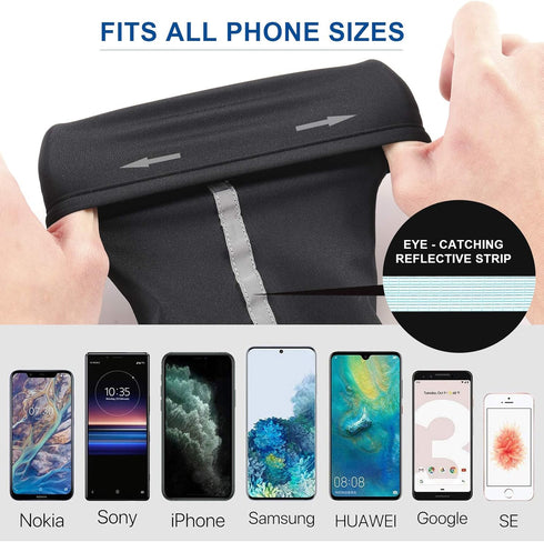 Easyports 2 Pocket Wrist Wallet - Wrist Cell Phone Holder, Ankle Wallet for Travel and Outdoor Sports Running