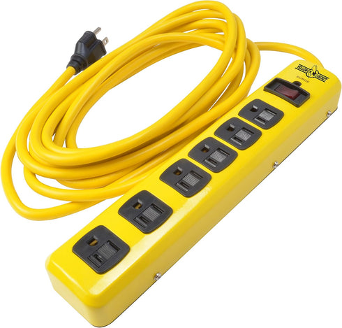 Yellow Jacket 5138N 15-Foot Cord Jacket, 6-Outlet Surge Protector, 1440J, Yellow/Black