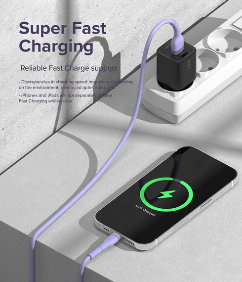 Ringke USB A to Lightning Charger Cable (1.2M / 3.94 FT) for High Speed Data Transfer, Fast Charging, Compatible with