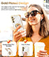 LeYi Samsung A15 5G Case with Tempered Glass Screen Protector, White 360° Rotatable Ring Holder Magnetic Kickstand