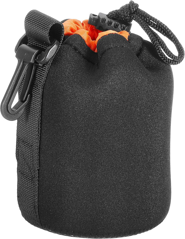 PATIKIL Camera Lens Bag, 3.5" IDx5.5 H Drawstring Pouch with Thick Neoprene, Lens Case for DSLR, Water Coffee Cups,