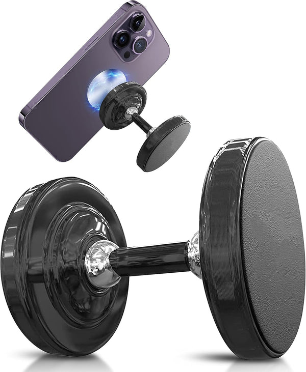 Dual Gym Magnetic Phone Holder for Gym - Top Magnetic Hold for Any Metal Surface, Phone Gym Magnet and Mount for