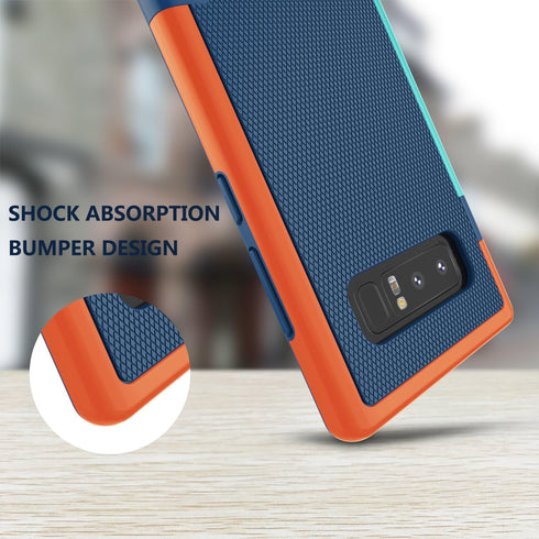 Jeylly Galaxy Note 8 Case - Slim Hybrid Impact Rugged Soft TPU & Hard PC Bumper Shockproof Protective Cover Shell - Blue