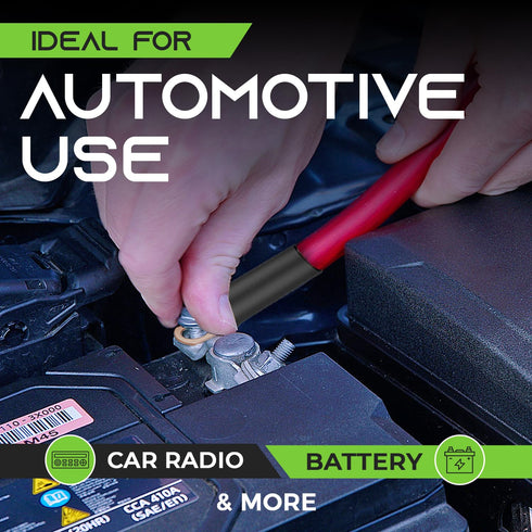 GearIT 1/0 Gauge Wire (10ft - Red Translucent), Copper Clad Aluminum CCA, Car Audio Speaker Power/Ground