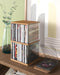 Retro Walnut MDF CD Holder Desk Rack Organizer, Cute Stand Holds 30 CD Cases, CD Storage for Theatre Room
