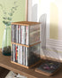Retro Walnut MDF CD Holder Desk Rack Organizer, Cute Stand Holds 30 CD Cases, CD Storage for Theatre Room