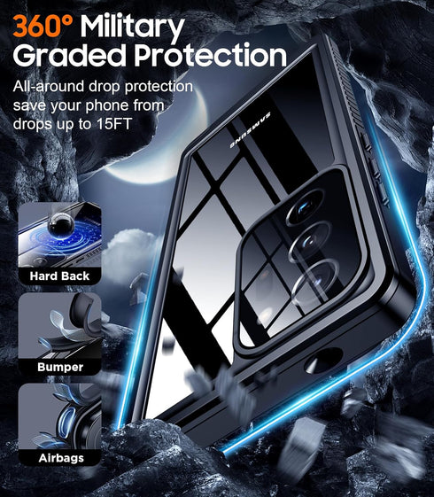 Temdan Waterproof Case for Samsung Galaxy Note 20 Ultra, Military-Grade Drop Protection, 6.9'', Black