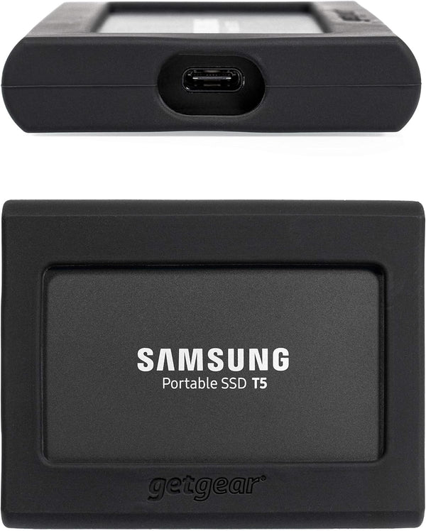 Silicone Bumper for Samsung Portable SSD T5, Strong Shock-Absorbing and Slip-Resistant, Black