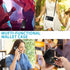 iPhone 13 Pro Max Leather Wallet Case, 6.7-Inch Zipper Shockproof Card Holder & Anti-Theft Lanyard, Crossbody Bag Black