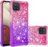 Samsung Galaxy A12 Case with Tempered Glass Screen Protector, Glitter Bling Floating Liquid Soft TPU Cover