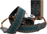 Padwa Lifestyle Mystic Green Embroidered Camera Strap - Double Layer Cowhide Ends,2"