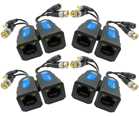 BNC to RJ45 Video Balun with Power - 4 Pair Ground Loop
