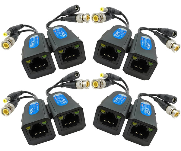 BNC to RJ45 Video Balun with Power - 4 Pair Ground Loop