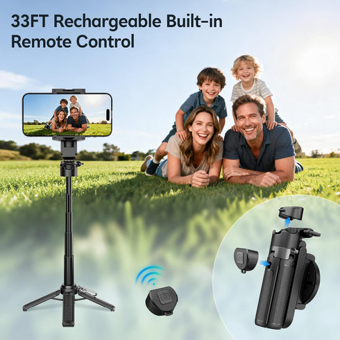 PEYAKO 14.5" Mini Magnetic Tripod for iPhone, Selfie Stick with Remote for MagSafe, Portable Pocket Size Selfie Stick