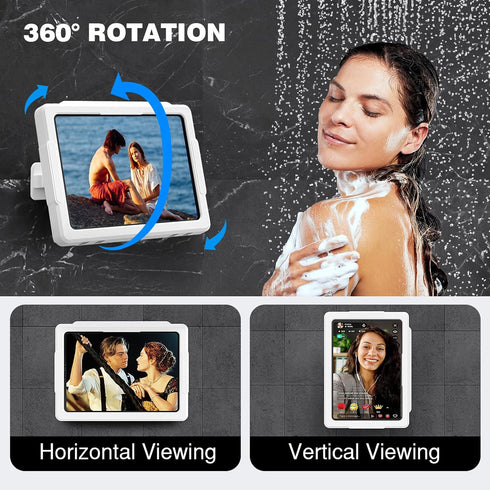 MoKo Shower Tablet Holder, Waterproof iPad Holder for Devices Up to 11", 360° Rotation Wall Mount