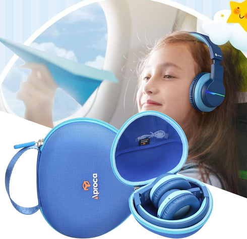 Aproca Hard Storage Case for iClever BTH12 Kids Bluetooth Headphones, Blue