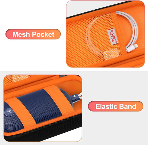 BOVKE Carrying Case for Blue Tees Golf Player Go Compact GPS Speaker, Portable Bluetooth Music & Audible GPS, Black