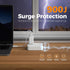 TESSAN Surge Protector Flat Extension Cord 5FT with 4 Outlets, 3 USB C Ports (1 USB C), 900 Joules Protection, White