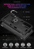 Military Grade Drop Impact Case for Samsung Galaxy A52 5G, 360 Metal Rotating Ring Kickstand Holder Armor Cover (Black)