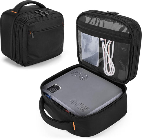 CURMIO Double Layers Projector Case, Mini Projector Carrying Bag Compatible for DR.J