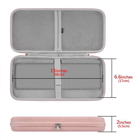 Geekria Hard Shell Protective Keyboard Carrying Case, Travel Bag for Logitech MK470, K585, K580, MK470 Slim Combo (Pink)