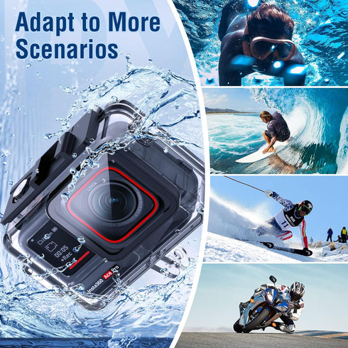 Waterproof Housing Case for Insta 360 Ace Pro, Dive Case with Harden Glass & Aluminum Alloy Frame, 60m