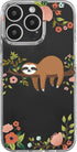 Blingy's Cute Sloth Pattern Phone Case for iPhone 13 Pro, Transparent Soft TPU Protective Clear Case