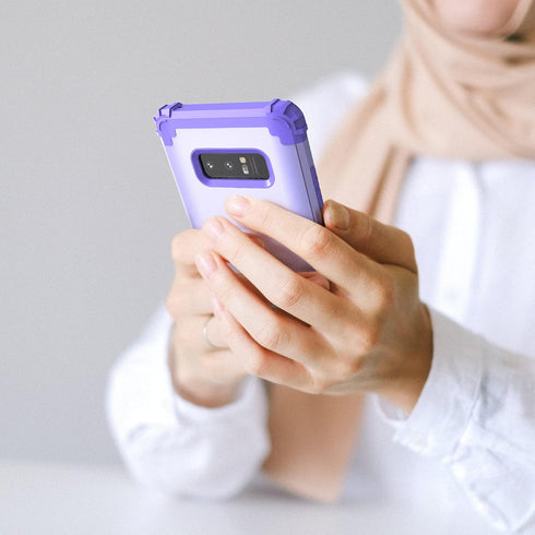 IDweel for Galaxy Note 8 Case, Purple for Women Girls, 3 in 1 Shockproof Slim Hybrid Heavy Duty Protection