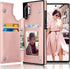 Tekcoo Galaxy Note 10 Plus Wallet Case, Rose Gold - Minimalist Luxury PU Leather Flip Cover with Card Holder Slots