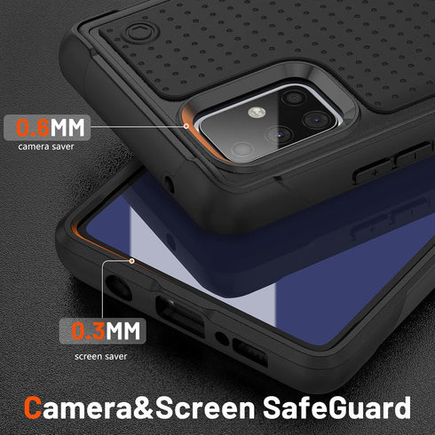 Samsung Galaxy A71 5G Case, 2 in 1 Gift Military Grade Drop Protective Rugged Heavy Duty Cover, Shockproof Case for
