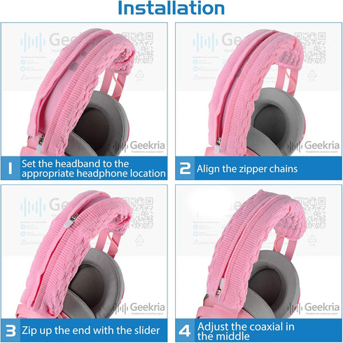 Geekria Flex Fabric Headband Cover for Razer Kraken Pro V2, 7.1 V2, Ultimate, Tournament Edition Headphones,