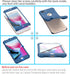 ORETECH iPhone 8 Plus/7 Plus Case with 2 Pack 9H Tempered Glass Screen Protector, 360° Full Body Hard PC Silicone - Blue