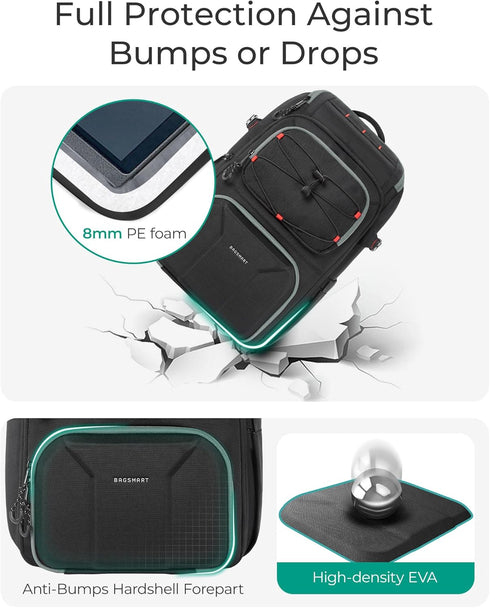 15.6" BAGSMART Camera Bag for Photographers, Professional Camera Bag Fits up to Laptop, DSLR/Drones/Tripod Camera Case