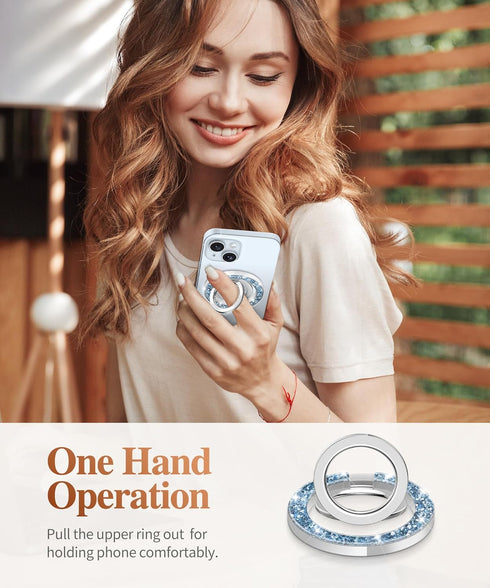 GVIEWIN 17/16/15/14/13/12 Magnetic Phone Ring Holder, Compatible with MagSafe Phone Grip with Adjustable Stand, Magnet