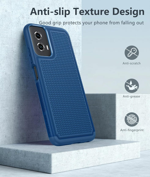 FNTCASE Dual Layer Protective Heavy Duty Case for Motorola Moto G-Power-5G-2024, Shockproof Rugged with Non-Slip